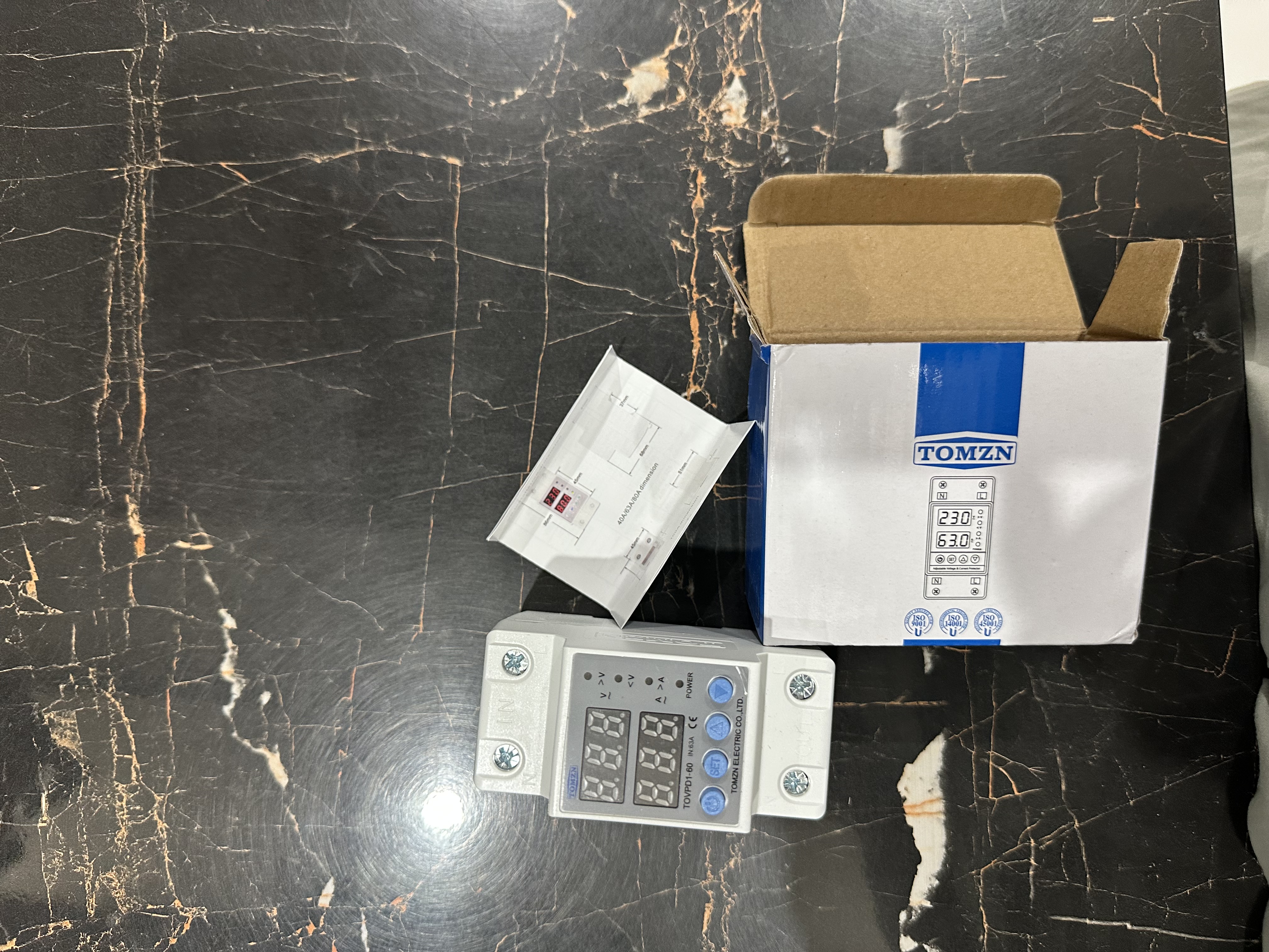 TOMZN TOVPD1-60 63A Digital Voltage & Current Protector – Over & Under Voltage / Over Current Protection 8